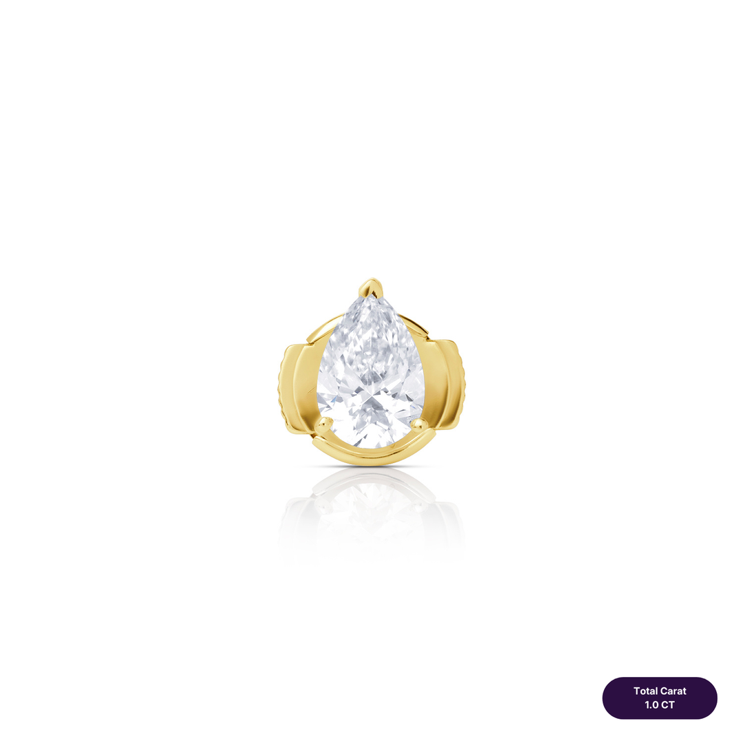 Solitaire Stud Lab Diamond Earrings Pear