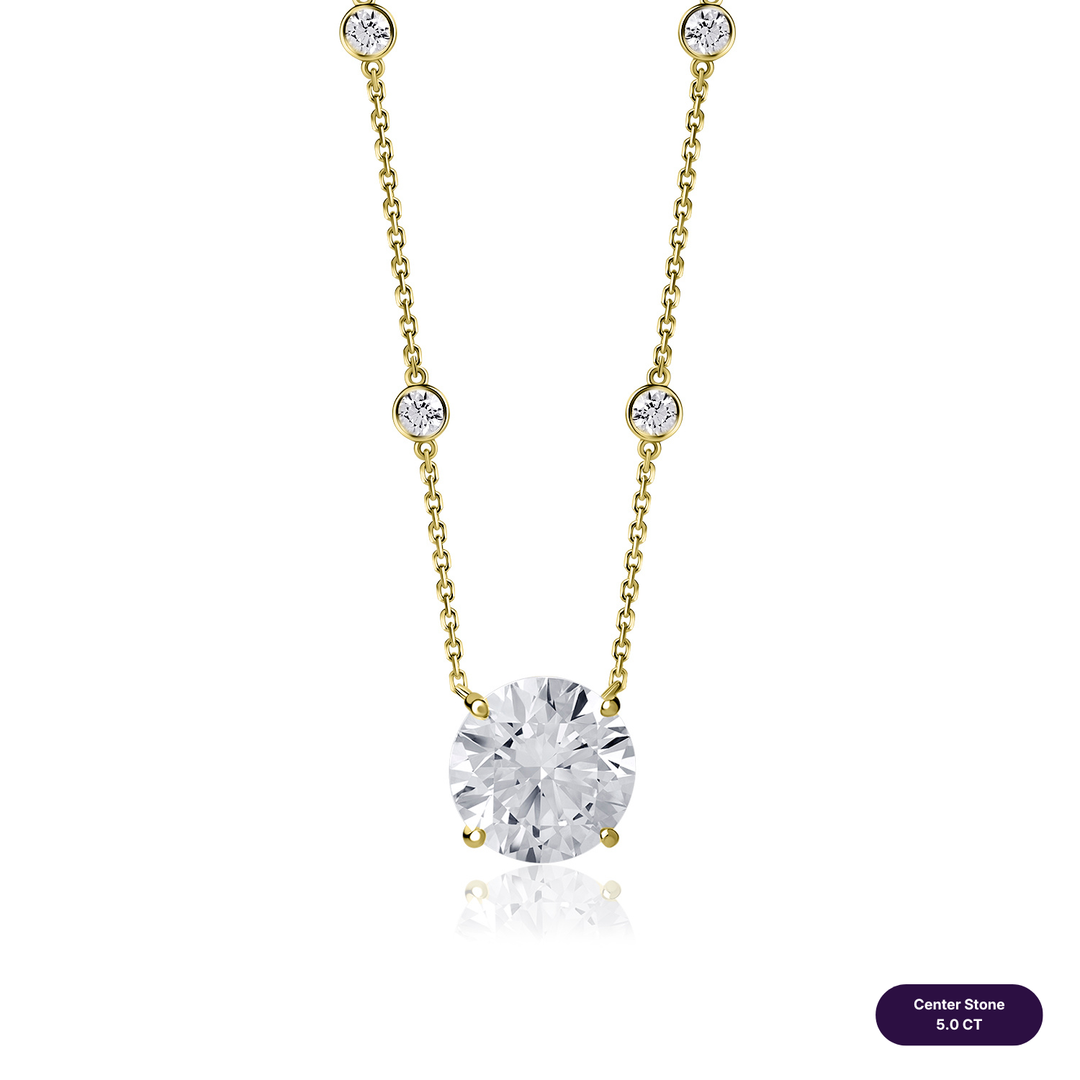 Solitaire Lab Diamond Necklace Round