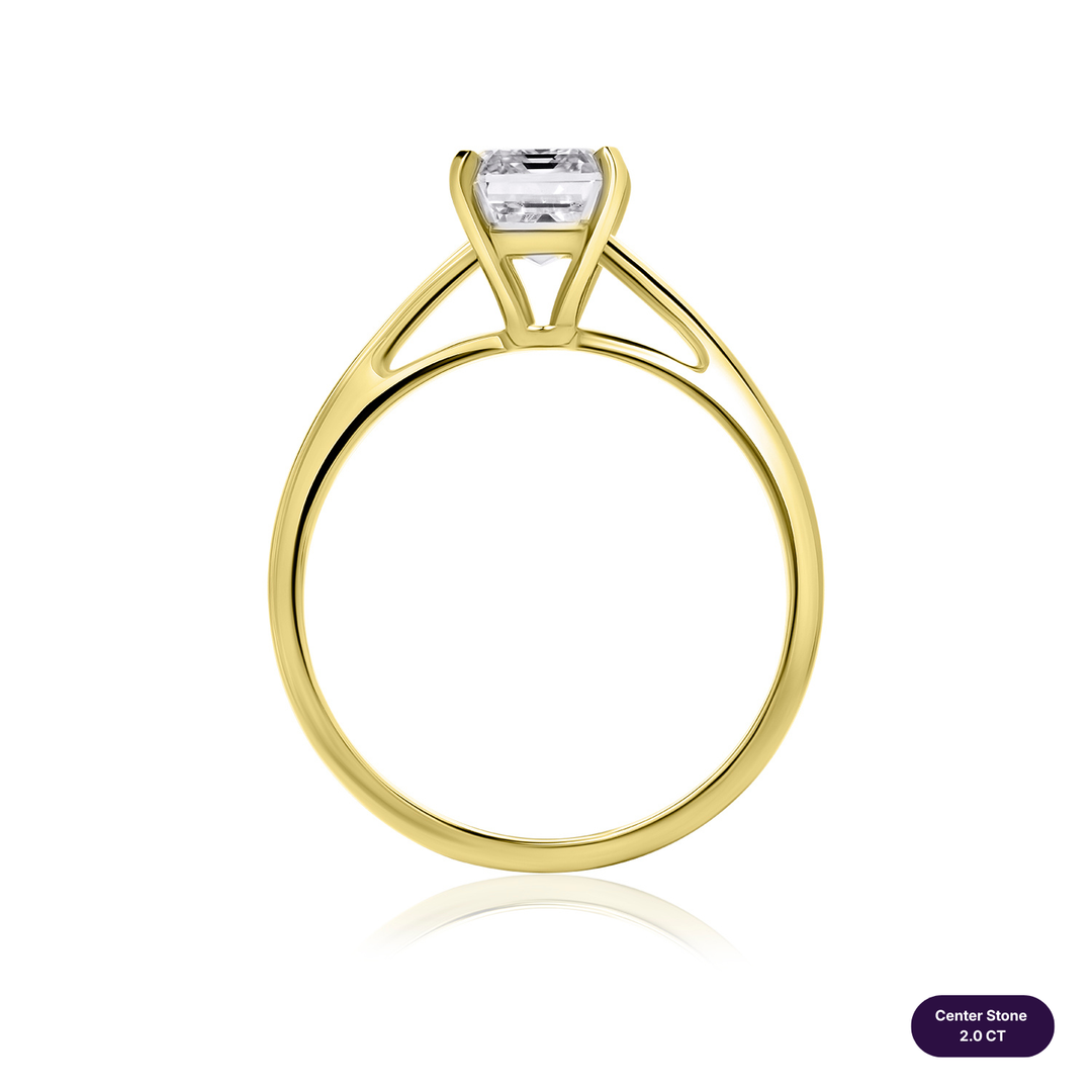 Solitaire Lab Diamond Ring Emerald