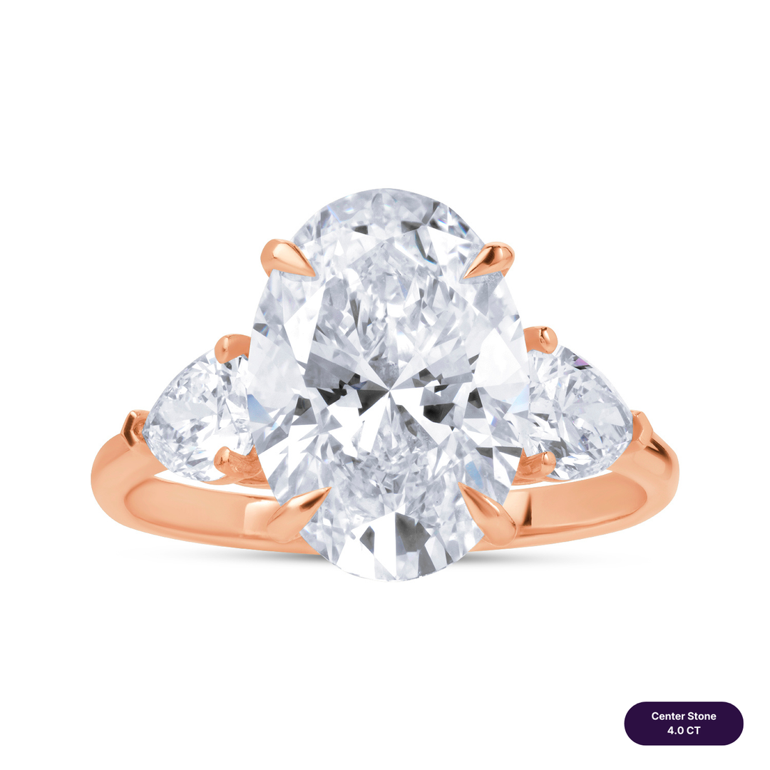Three-Stones Lab Diamond Ring Oval