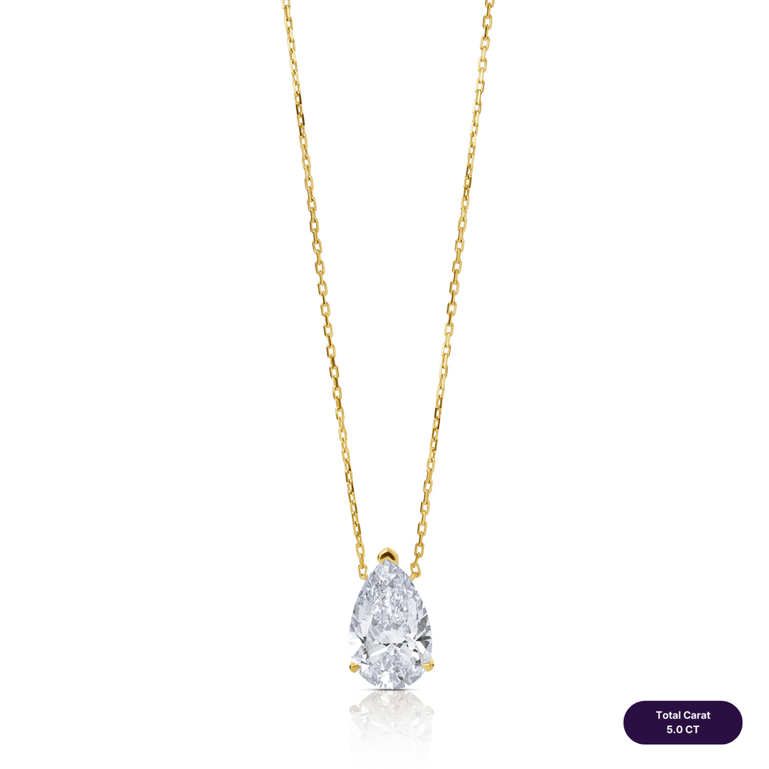 Solitaire Lab Diamond Necklace Pear