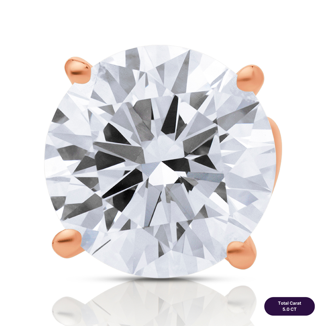 Solitaire Stud Lab Diamond Earrings Round