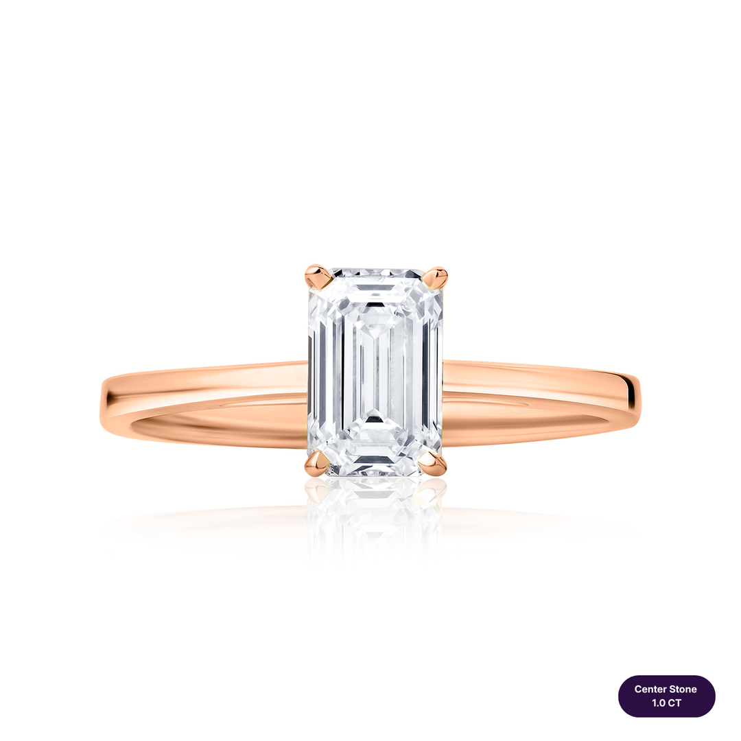 Solitaire Lab Diamond Ring Emerald