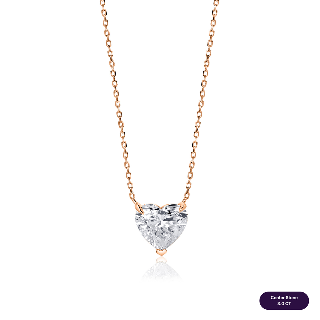 Solitaire Lab Diamond Necklace Heart