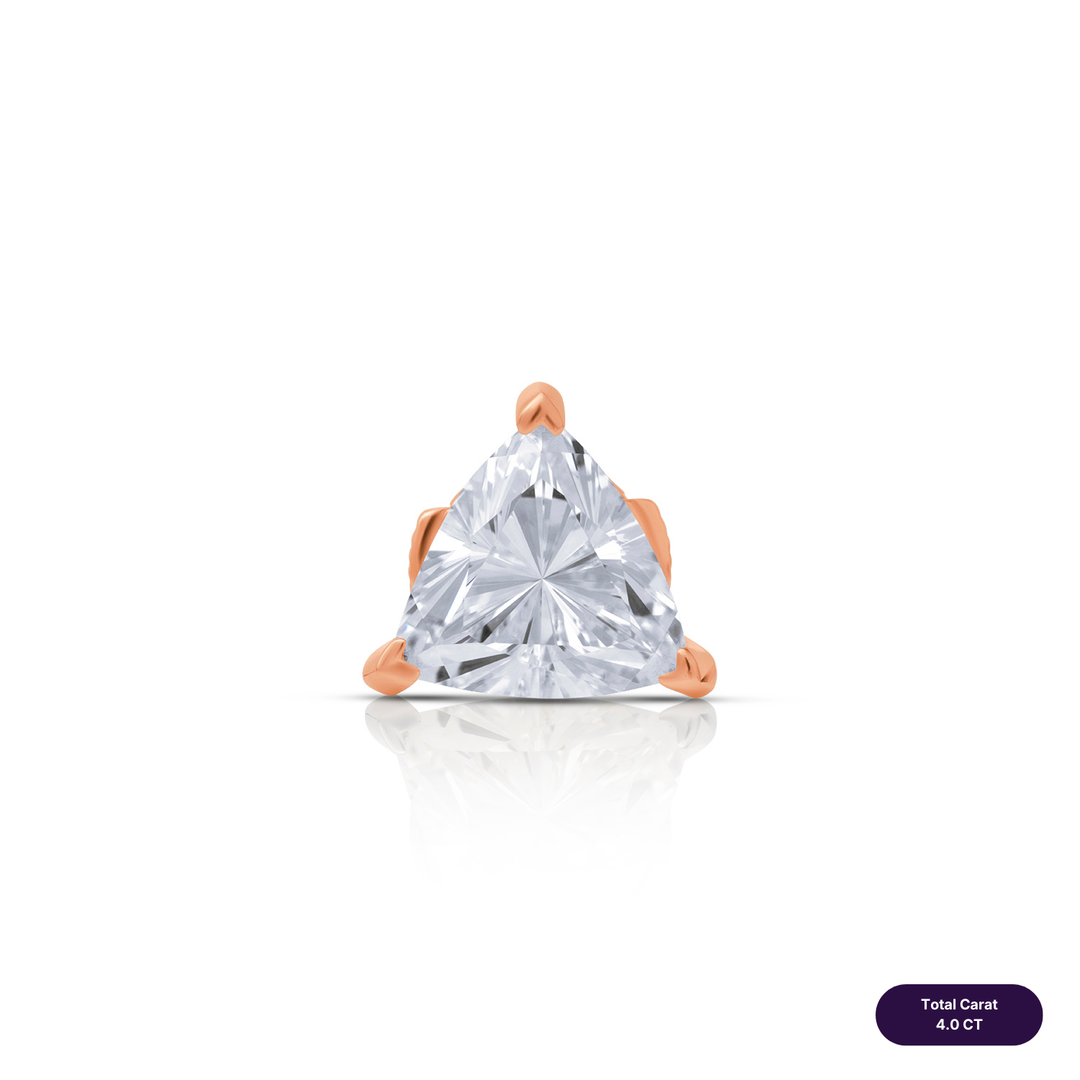Solitaire Stud Lab Diamond Earrings Trilliant