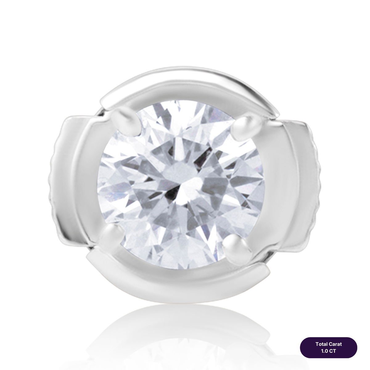 Solitaire stud lab diamond earrings round