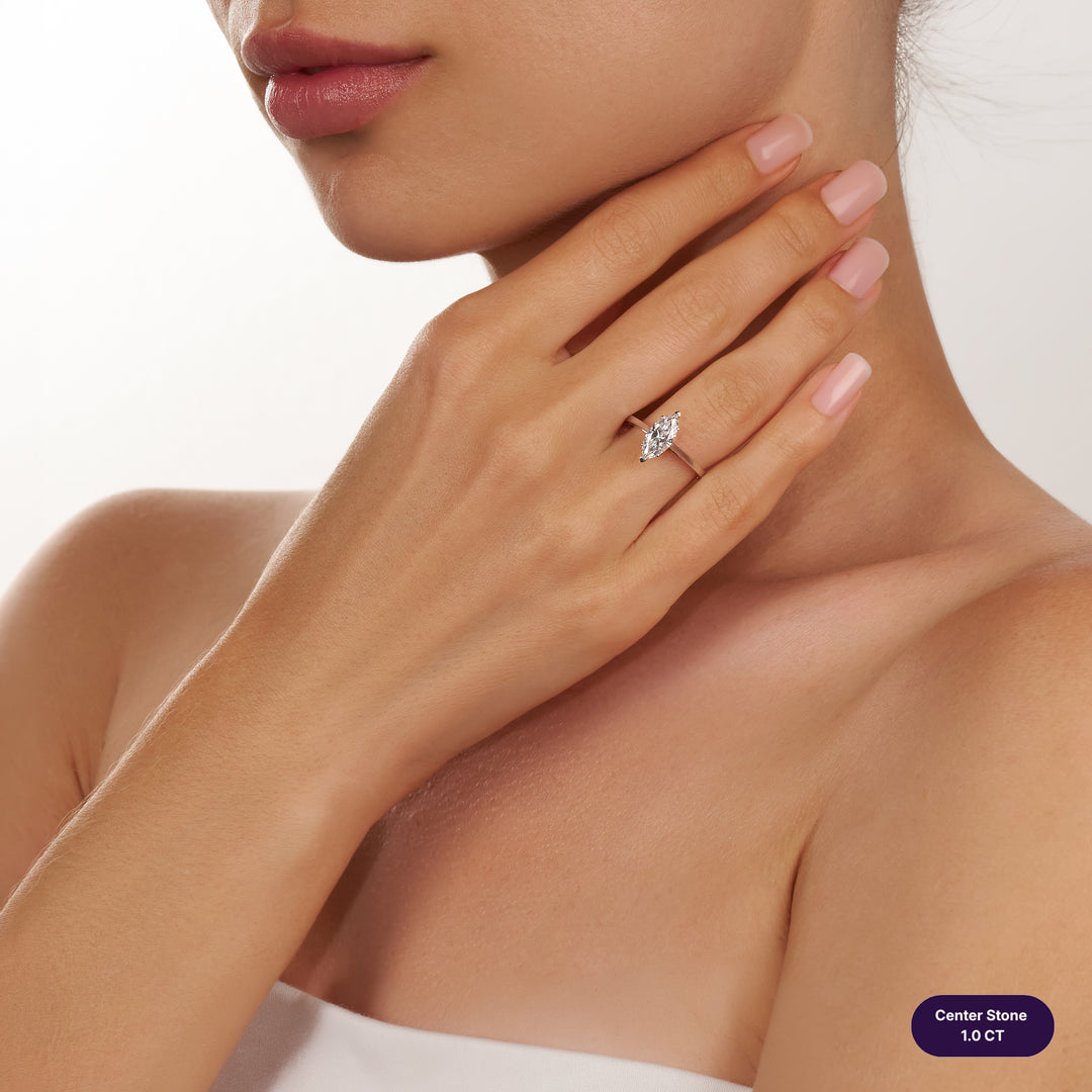 Solitaire Lab Diamond Ring Marquise