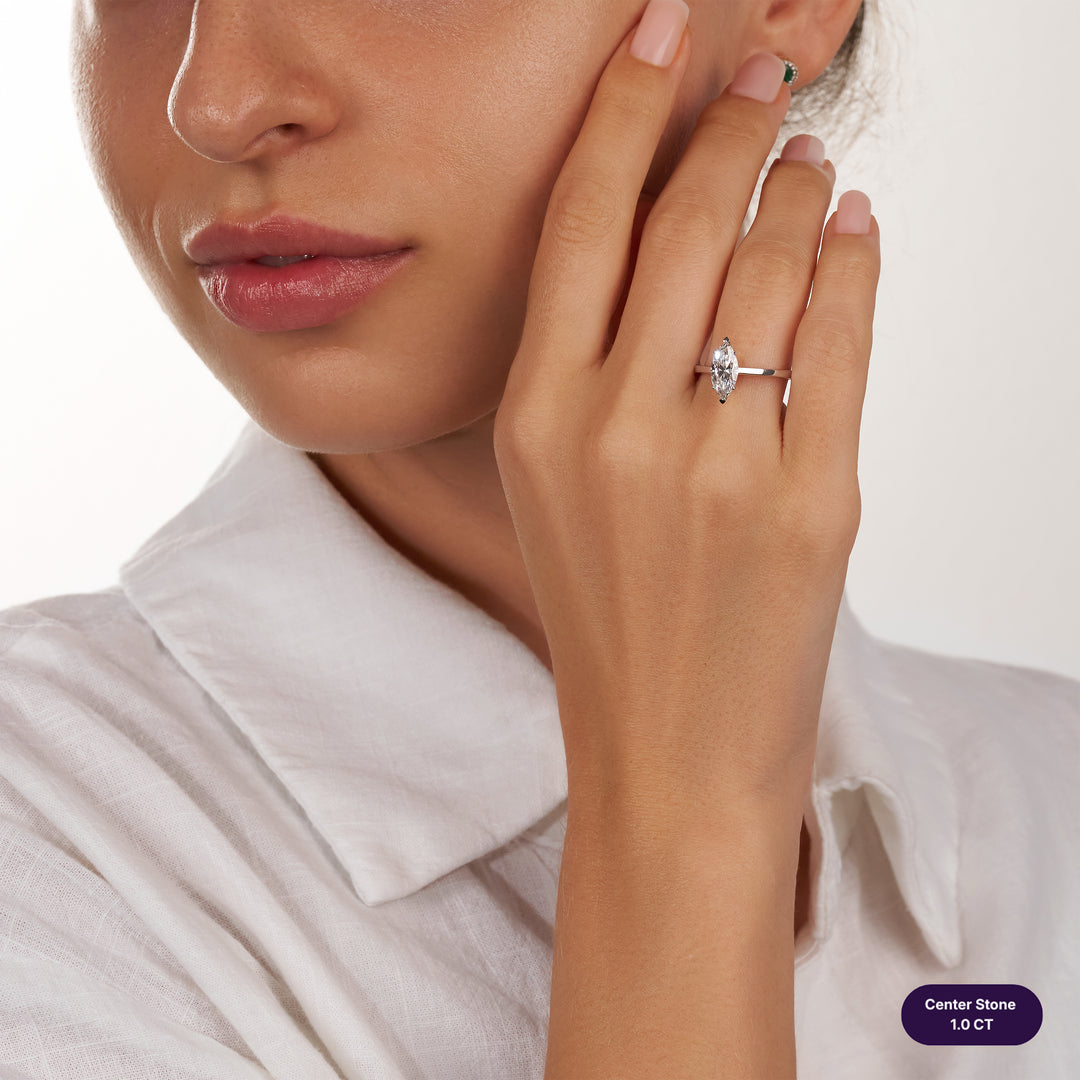 Solitaire Lab Diamond Ring Marquise