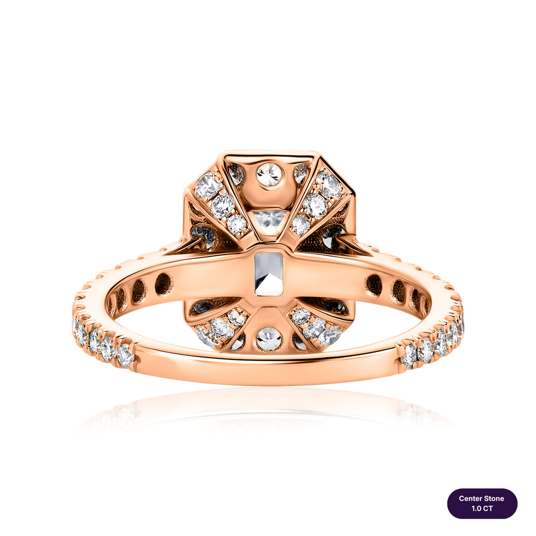 Halo Lab Diamond Ring Emerald