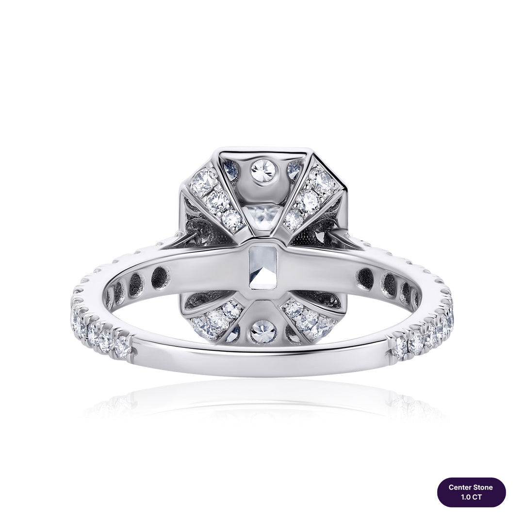 Halo Lab Diamond Ring Emerald