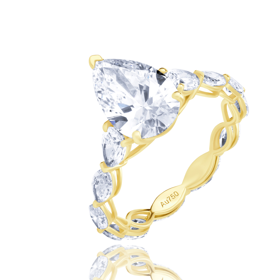 Special Lab Diamond Ring Pear with Marquise
