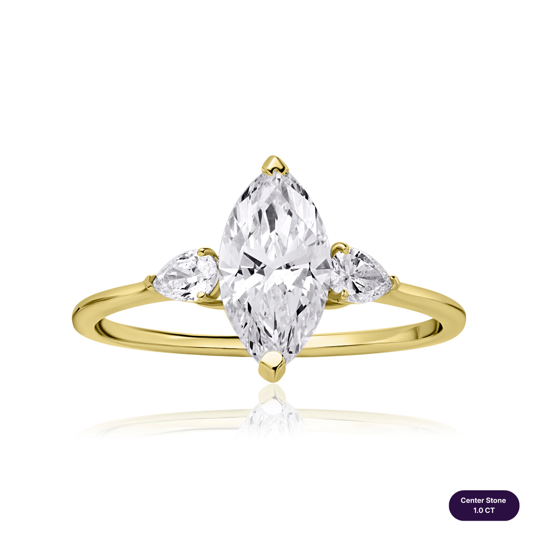 Three-Stones Lab Diamond Ring Marquise