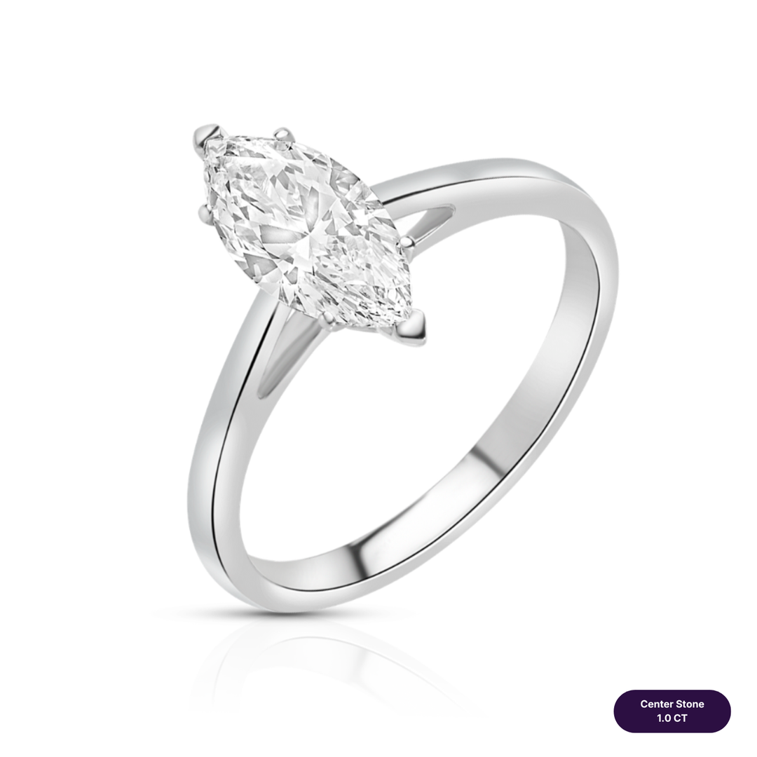 Solitaire Lab Diamond Ring Marquise