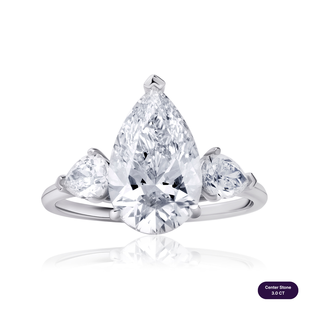 Three-Stones Lab Diamond Ring Pear