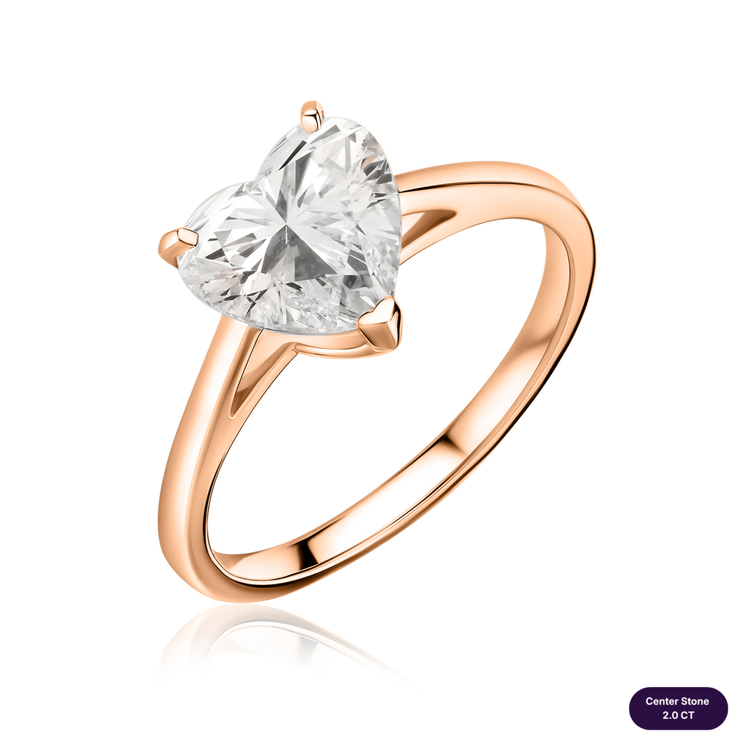 Solitaire Lab Diamond Ring Heart