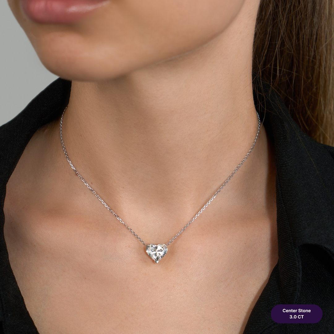 Solitaire Lab Diamond Necklace Heart