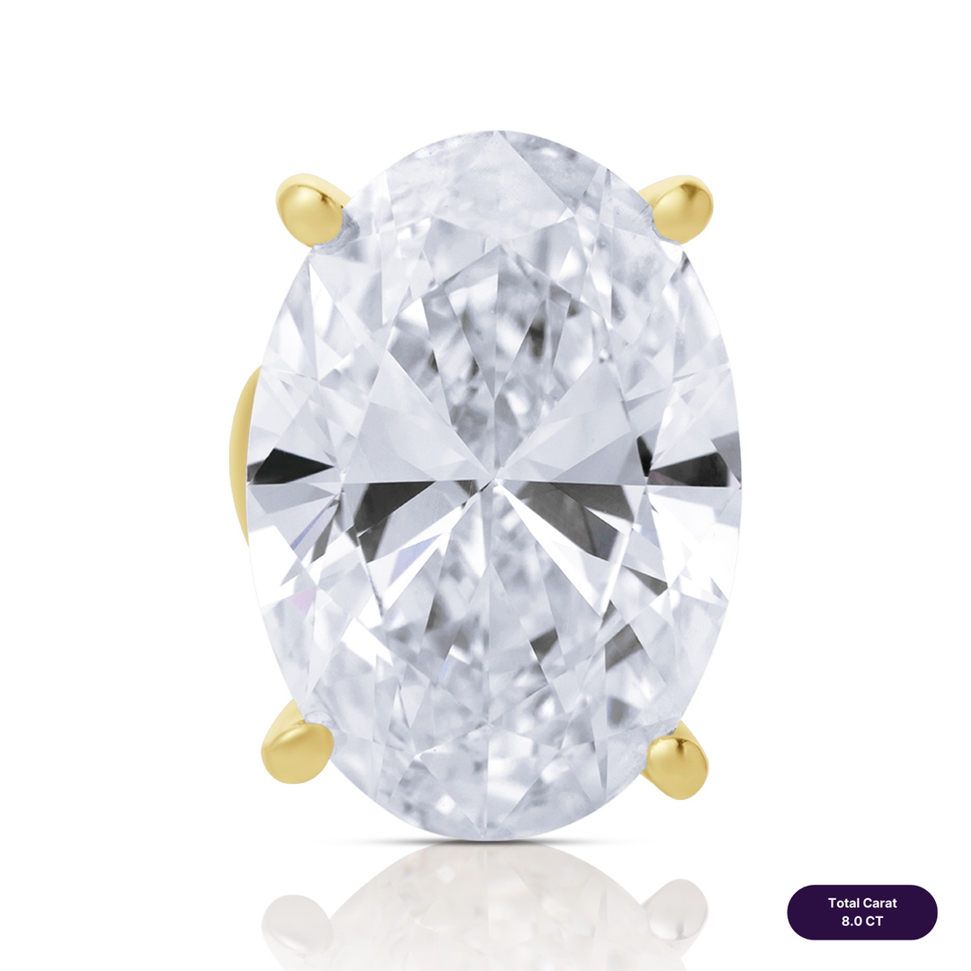 Solitaire Stud Lab Diamond Earrings Oval
