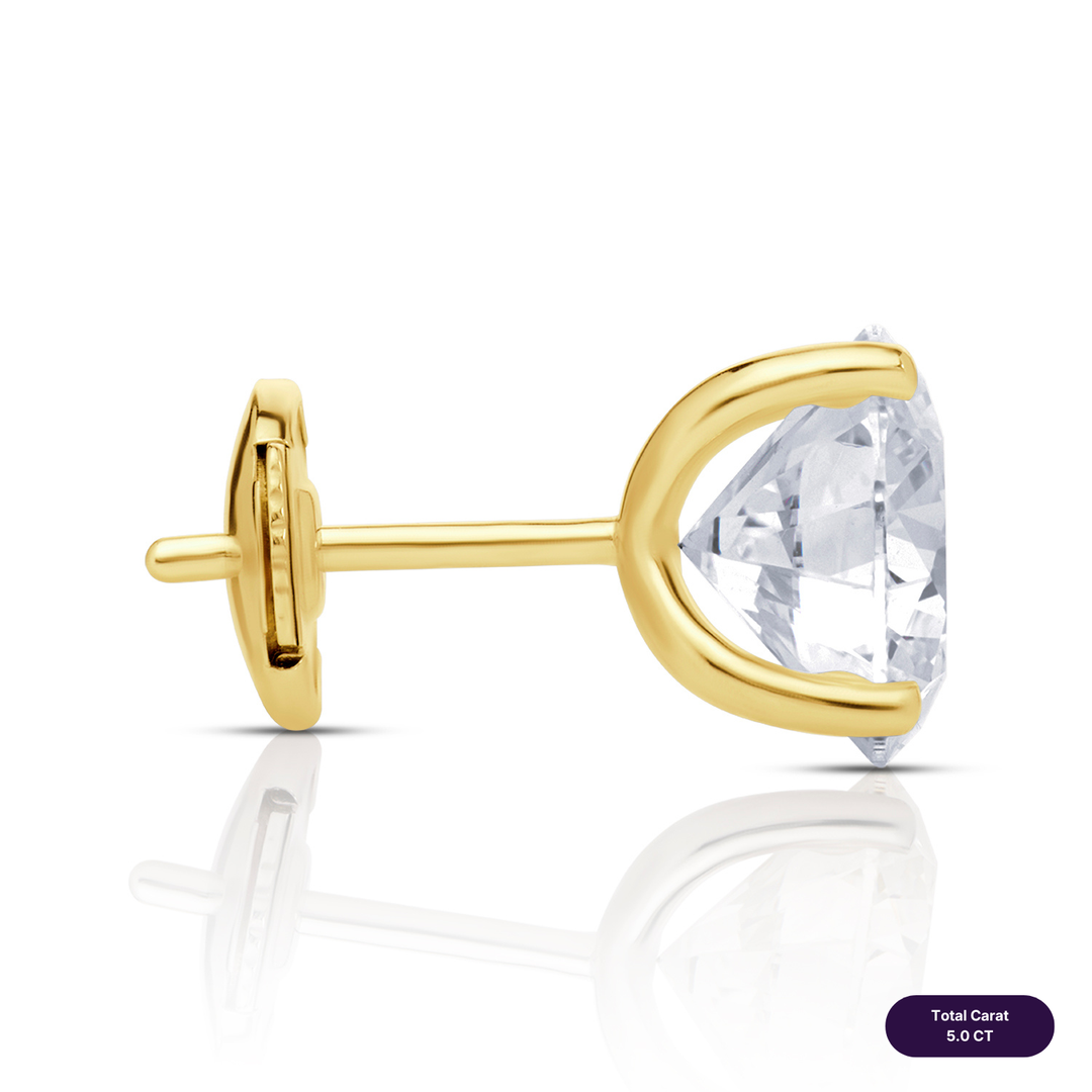 Solitaire Stud Lab Diamond Earrings Round