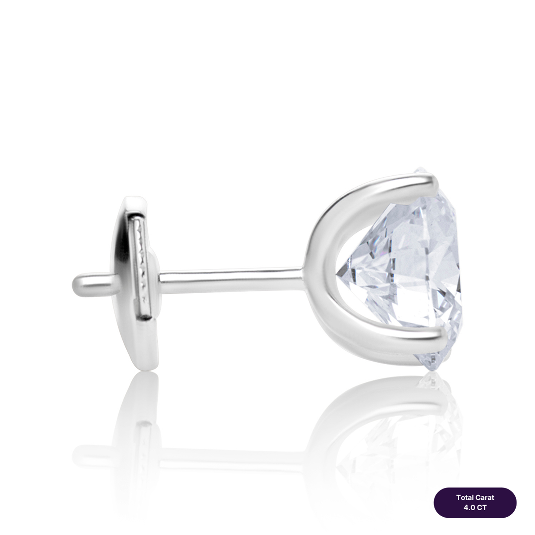 Solitaire Stud Lab Diamond Earrings Round