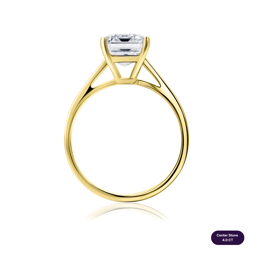 Solitaire Lab Diamond Ring Emerald