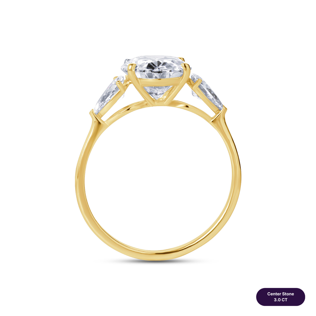 Three-Stones Lab Diamond Ring Oval