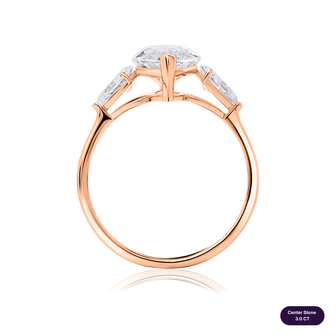 Three-Stones Lab Diamond Ring Marquise