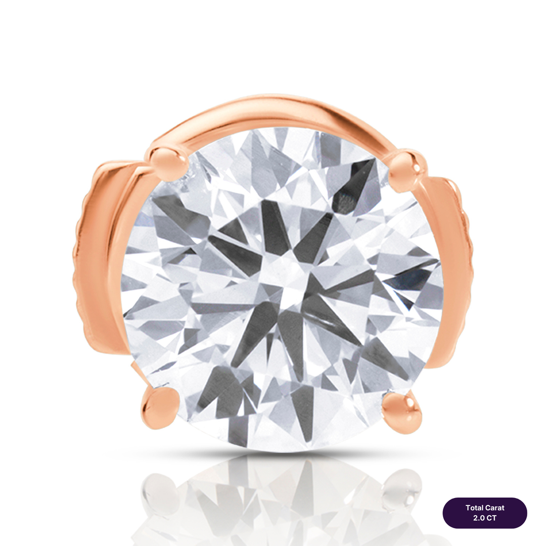 Solitaire Stud Lab Diamond Earrings Round