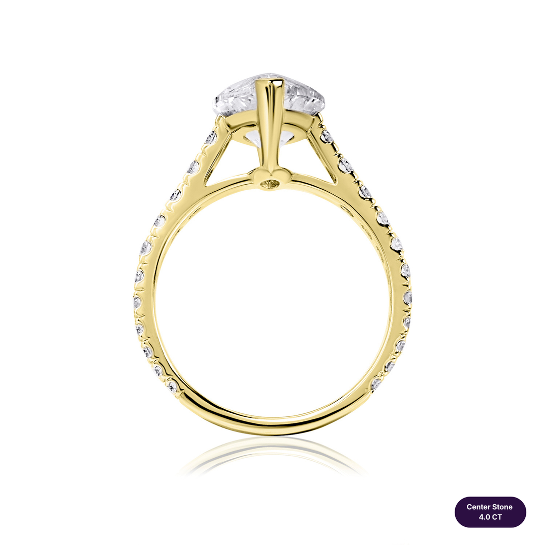 Solitaire Pave Lab Diamond Ring Marquise