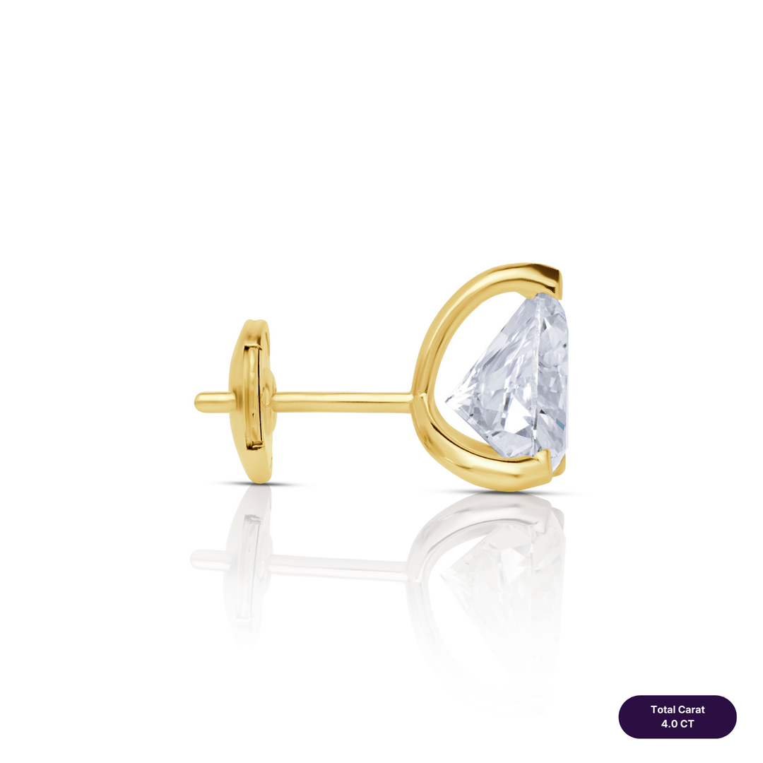Solitaire Stud Lab Diamond Earrings Trilliant