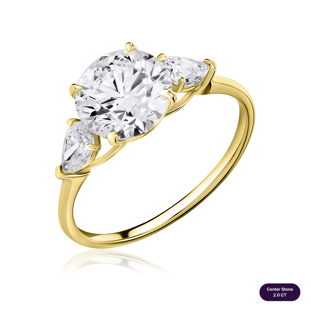 Three-Stones Lab Diamond Ring Round