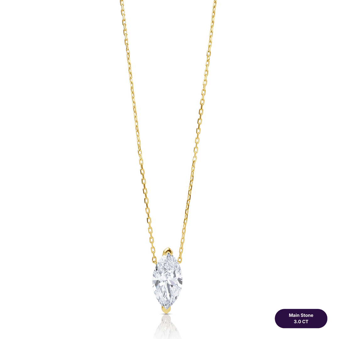 Solitaire Lab Diamond Necklace Marquise