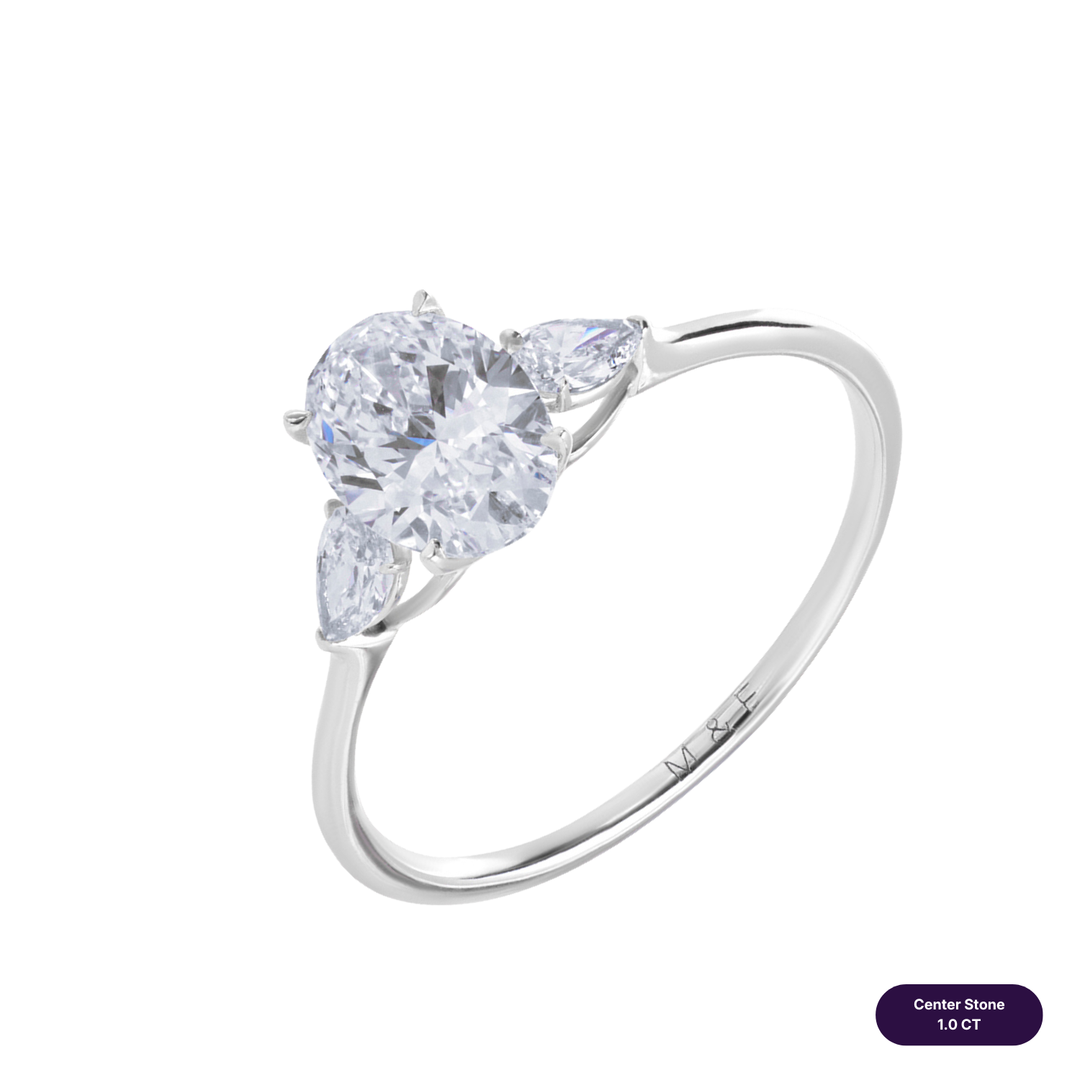 Three-Stones Lab Diamond Ring Oval