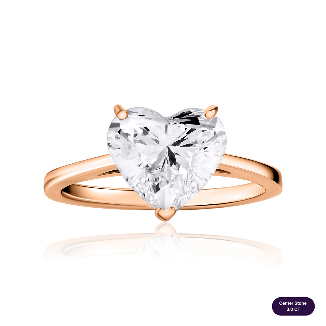 Solitaire Lab Diamond Ring Heart
