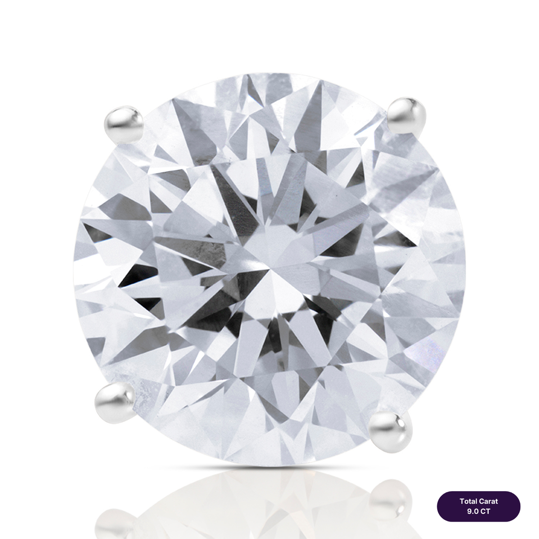Solitaire Stud Lab Diamond Earrings Round