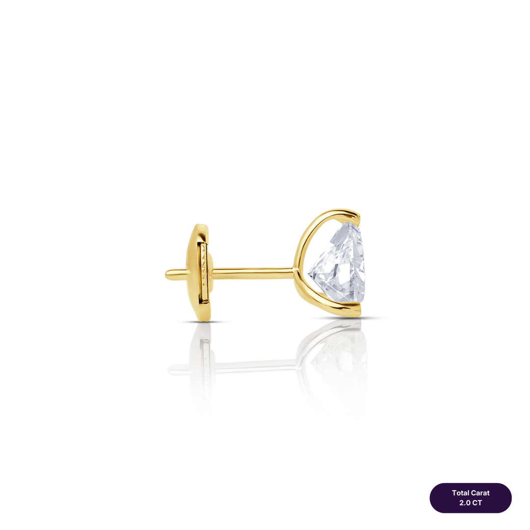 Solitaire Stud Lab Diamond Earrings Trilliant