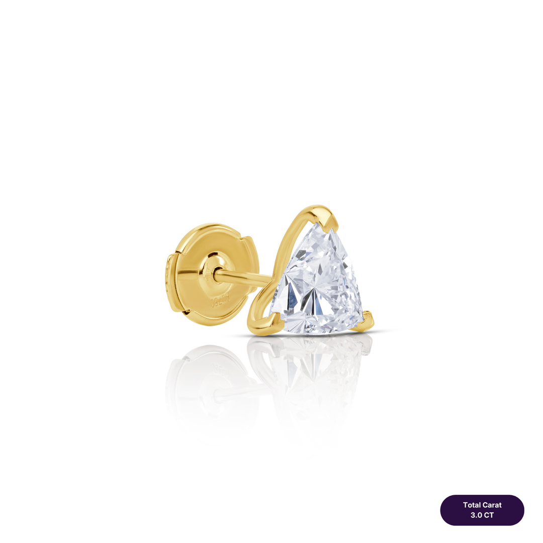 Solitaire Stud Lab Diamond Earrings Trilliant