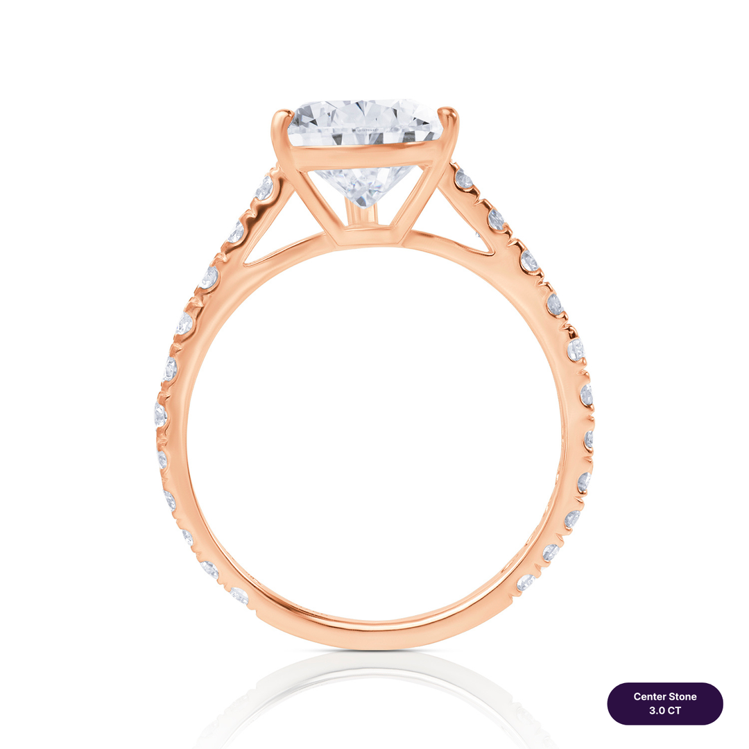 Solitaire Pave Lab Diamond Ring Pear