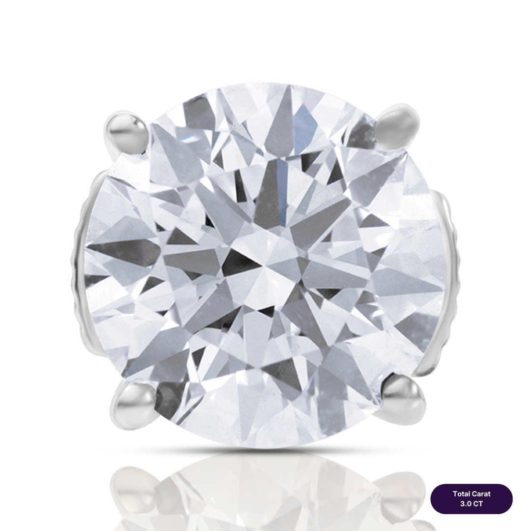 Solitaire Stud Lab Diamond Earrings Round