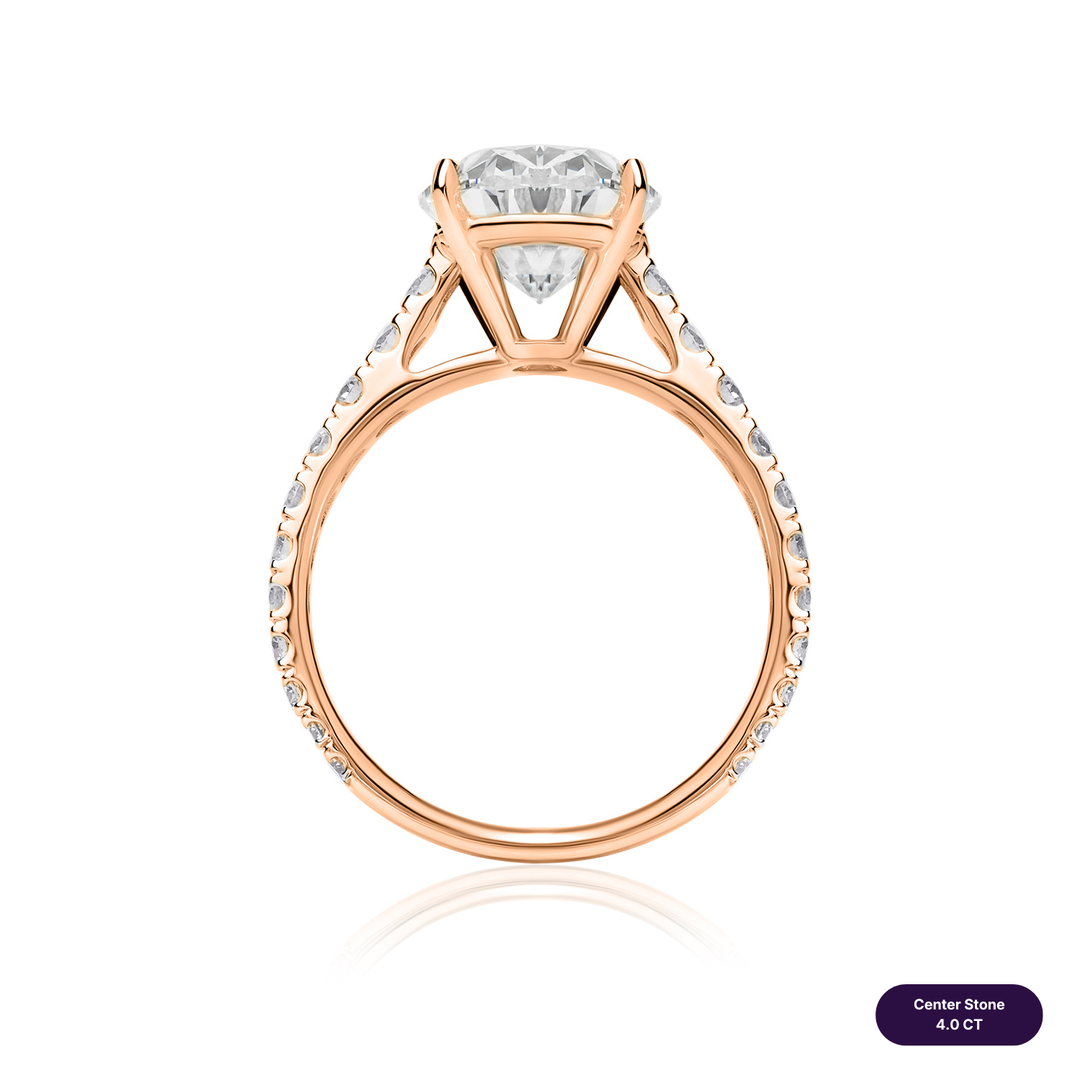 Solitaire Pave Lab Diamond Ring Oval