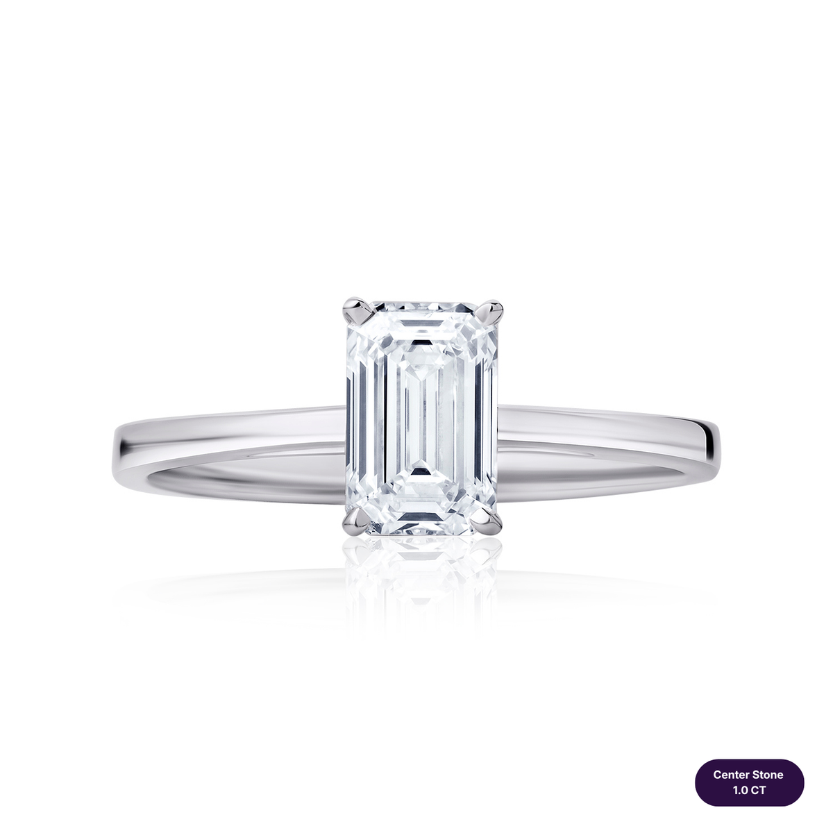 Solitaire lab diamond ring emerald