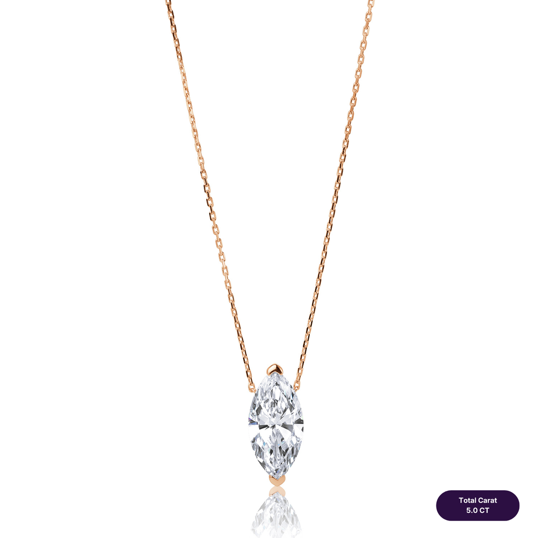 Solitaire Lab Diamond Necklace Marquise