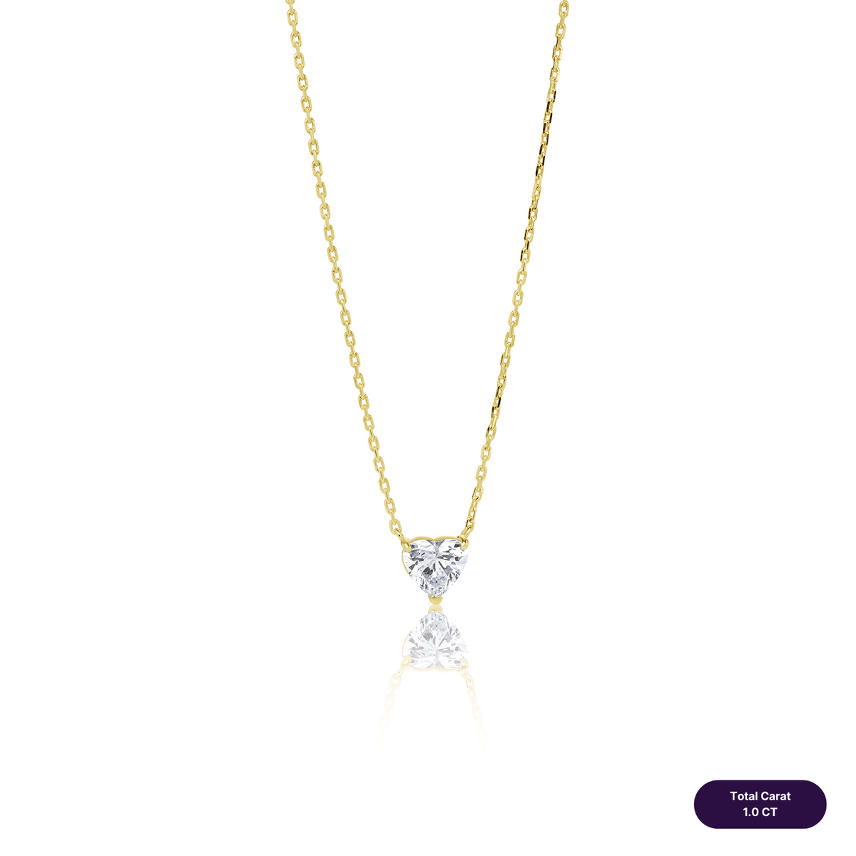 Solitaire lab diamond necklace heart
