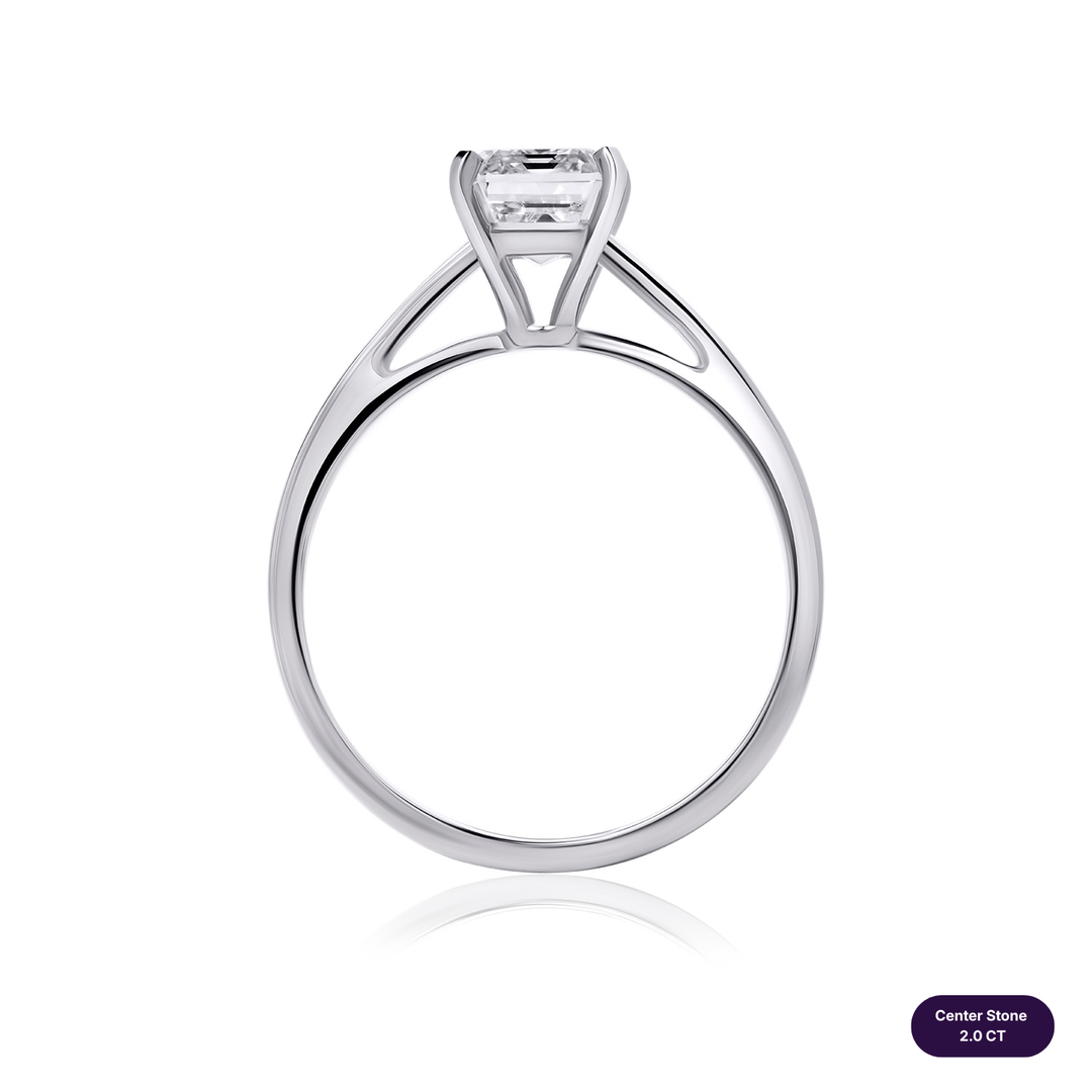 Solitaire Lab Diamond Ring Emerald