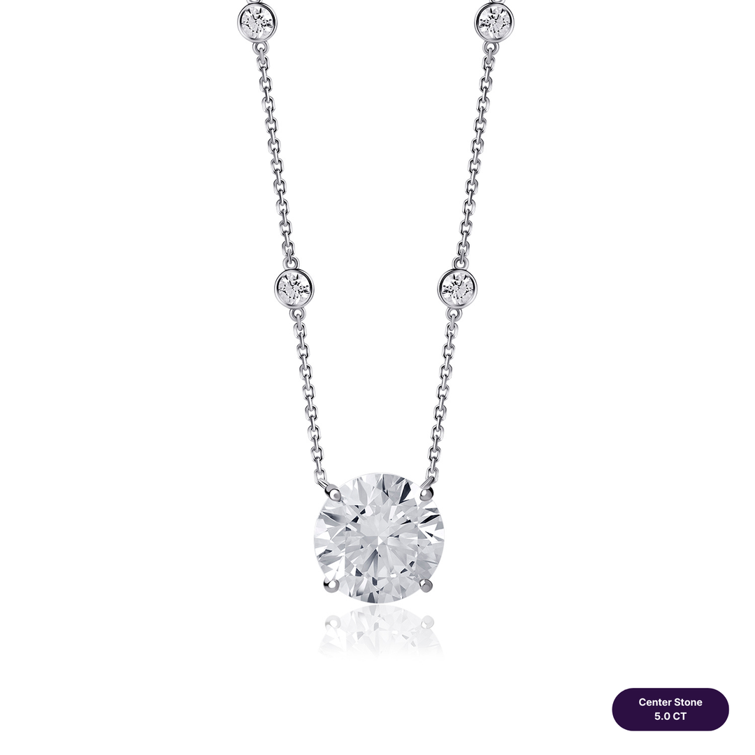 Solitaire Lab Diamond Necklace Round