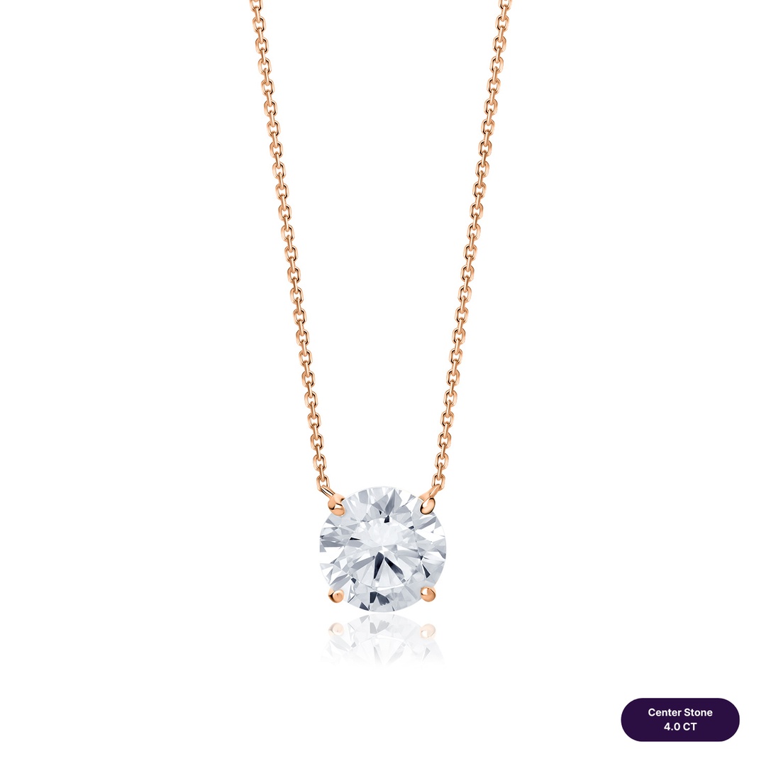 Solitaire Lab Diamond Necklace Round