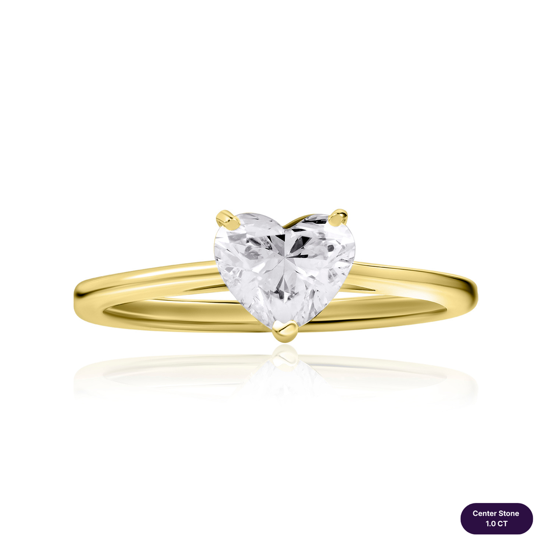 Solitaire Lab Diamond Ring Heart