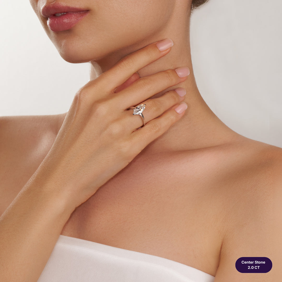 Solitaire Lab Diamond Ring Marquise