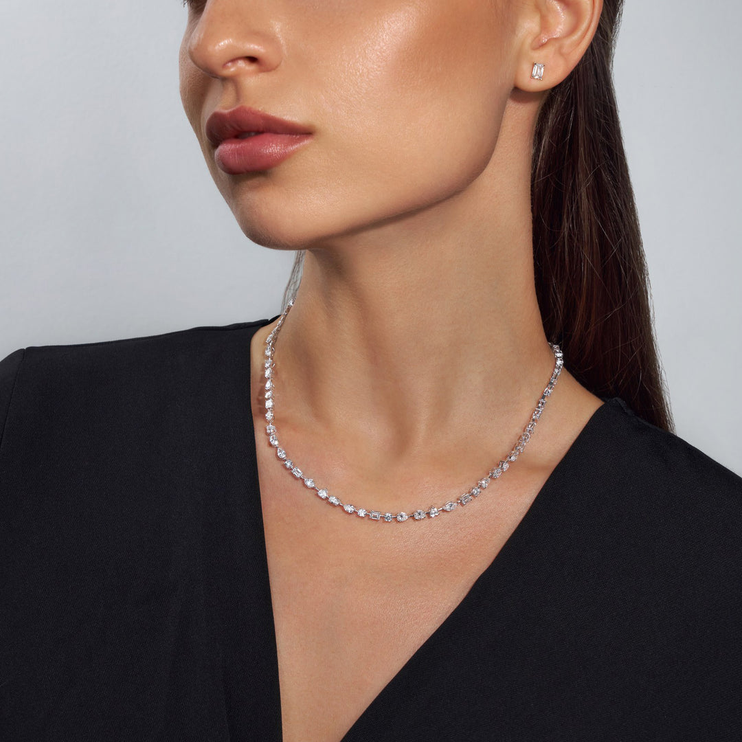 Multi-Shape Tennis Lab Diamond Necklace