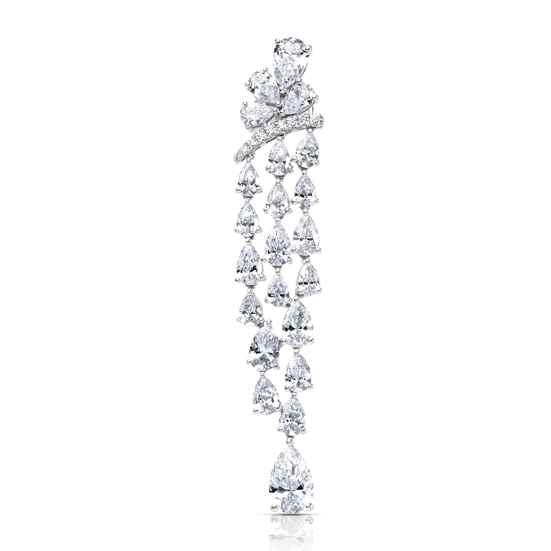 Drop Lab Diamond Earrings Pear with Round