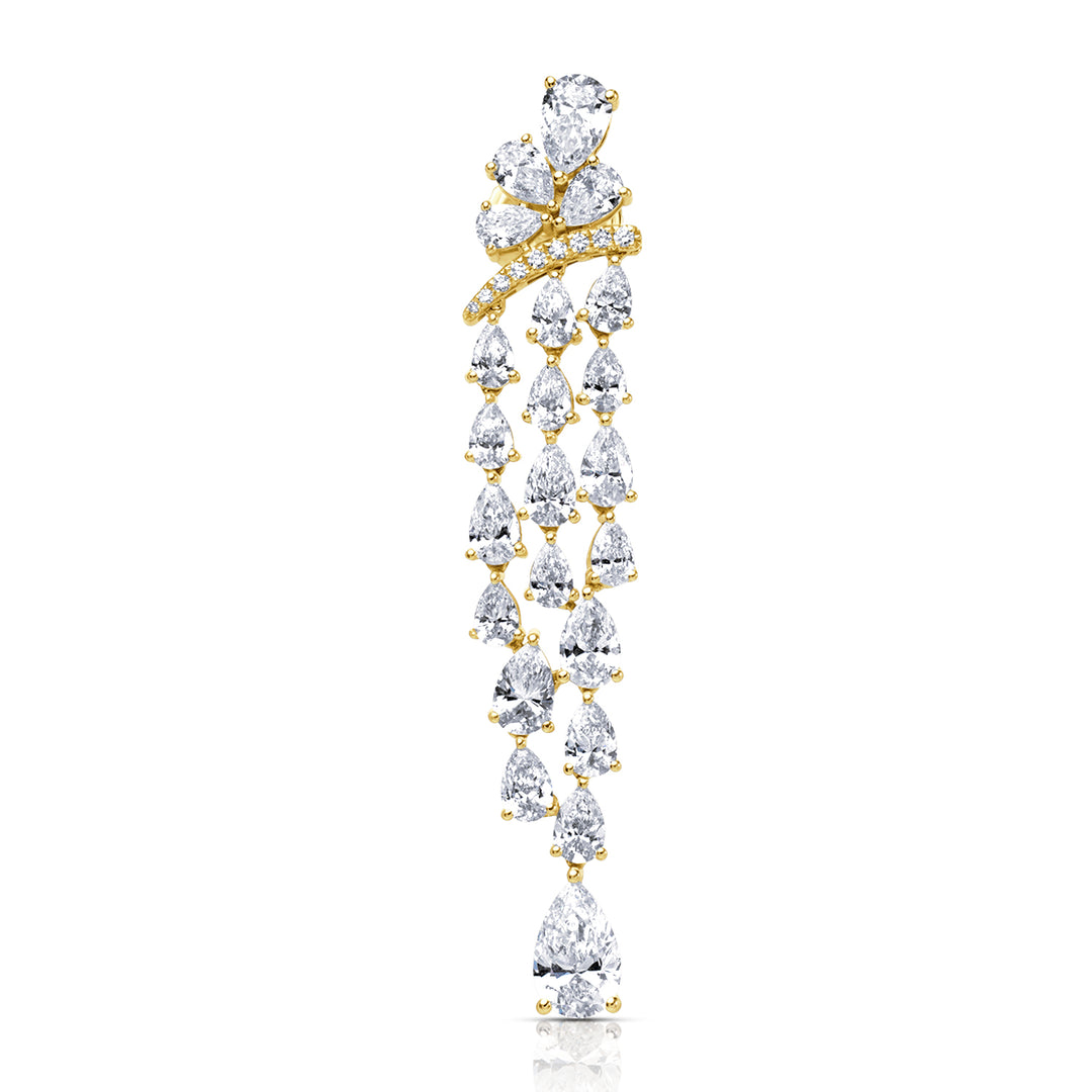 Drop Lab Diamond Earrings Pear with Round